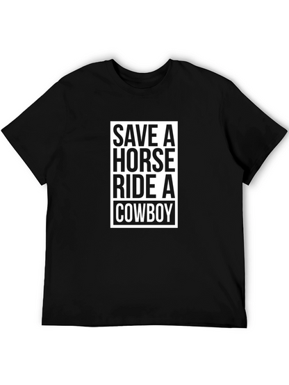 Camiseta Negra Save a Horse Ride a Cowboy