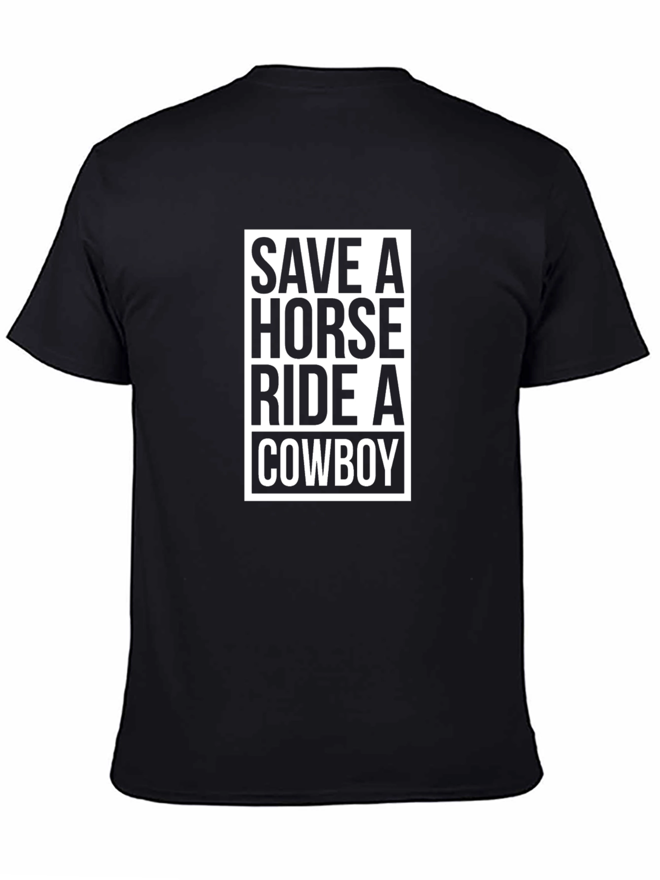 Camiseta Negra Save a Horse Ride a Cowboy