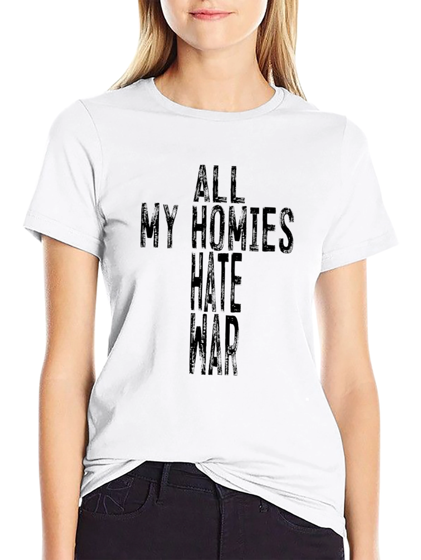 Camiseta Negra All My Homies Hate War
