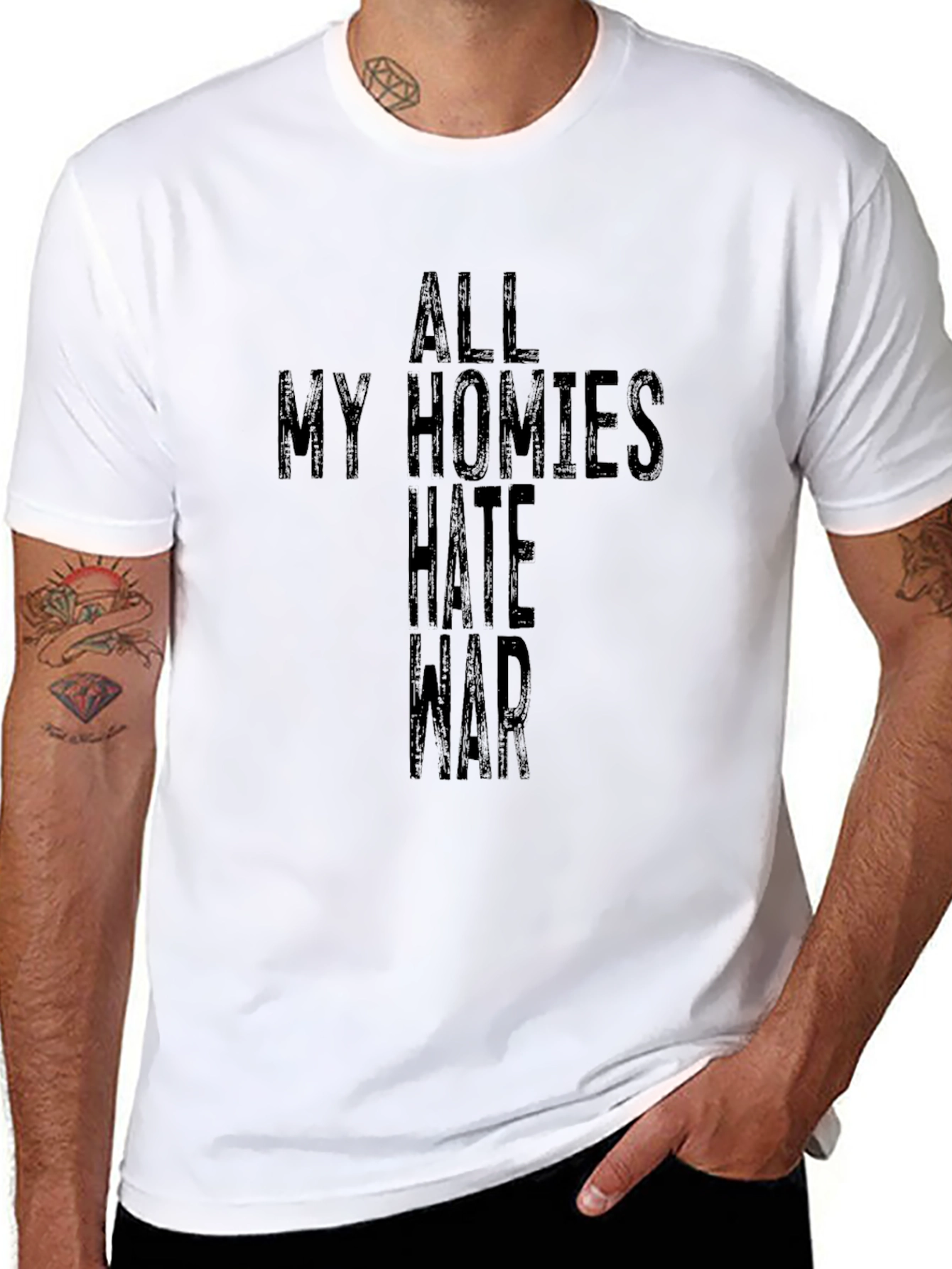 Camiseta Negra All My Homies Hate War