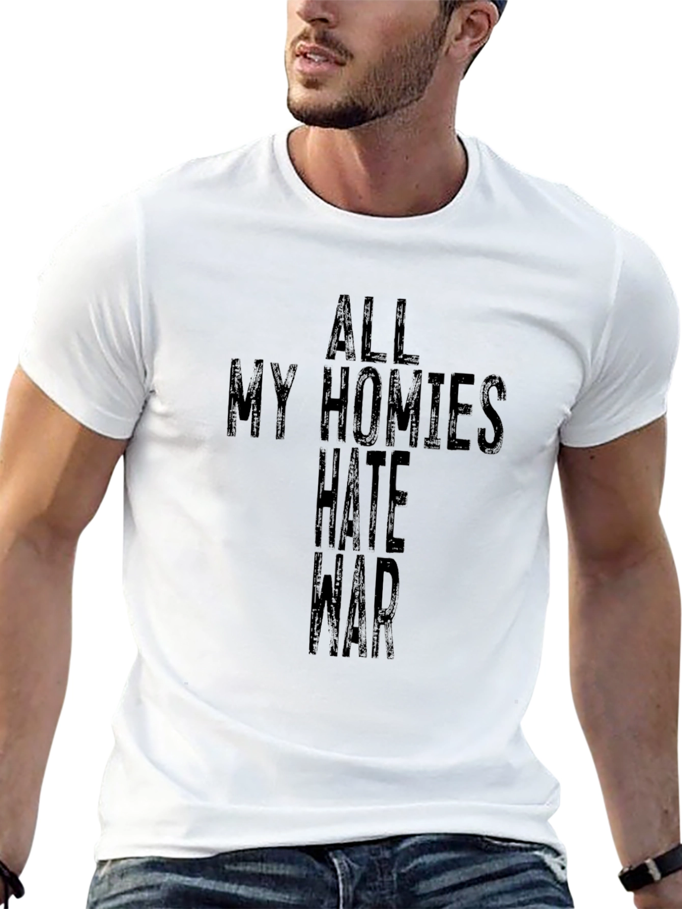Camiseta Negra All My Homies Hate War