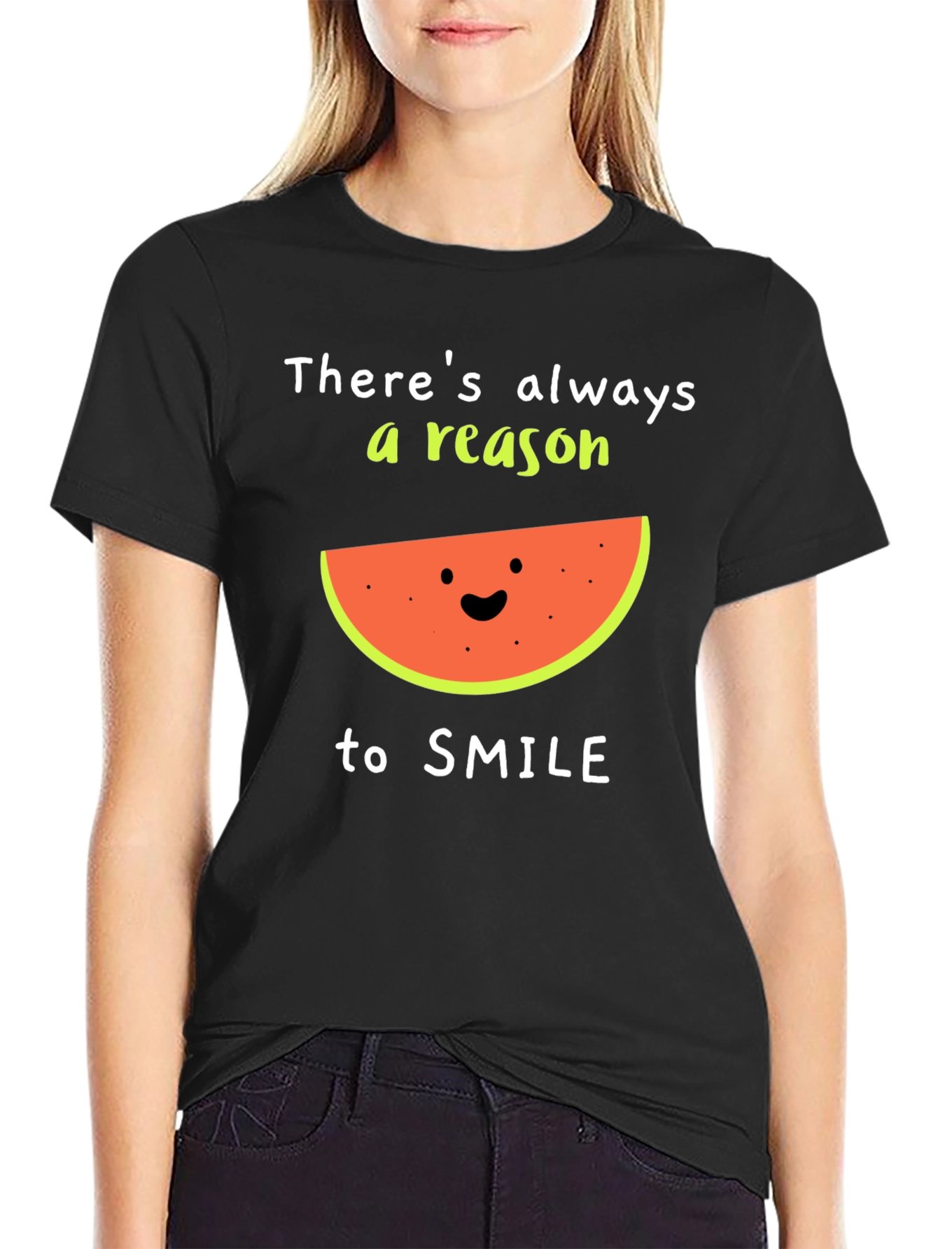 Camiseta Negra: Siempre Hay Una Razón Para Sonreír