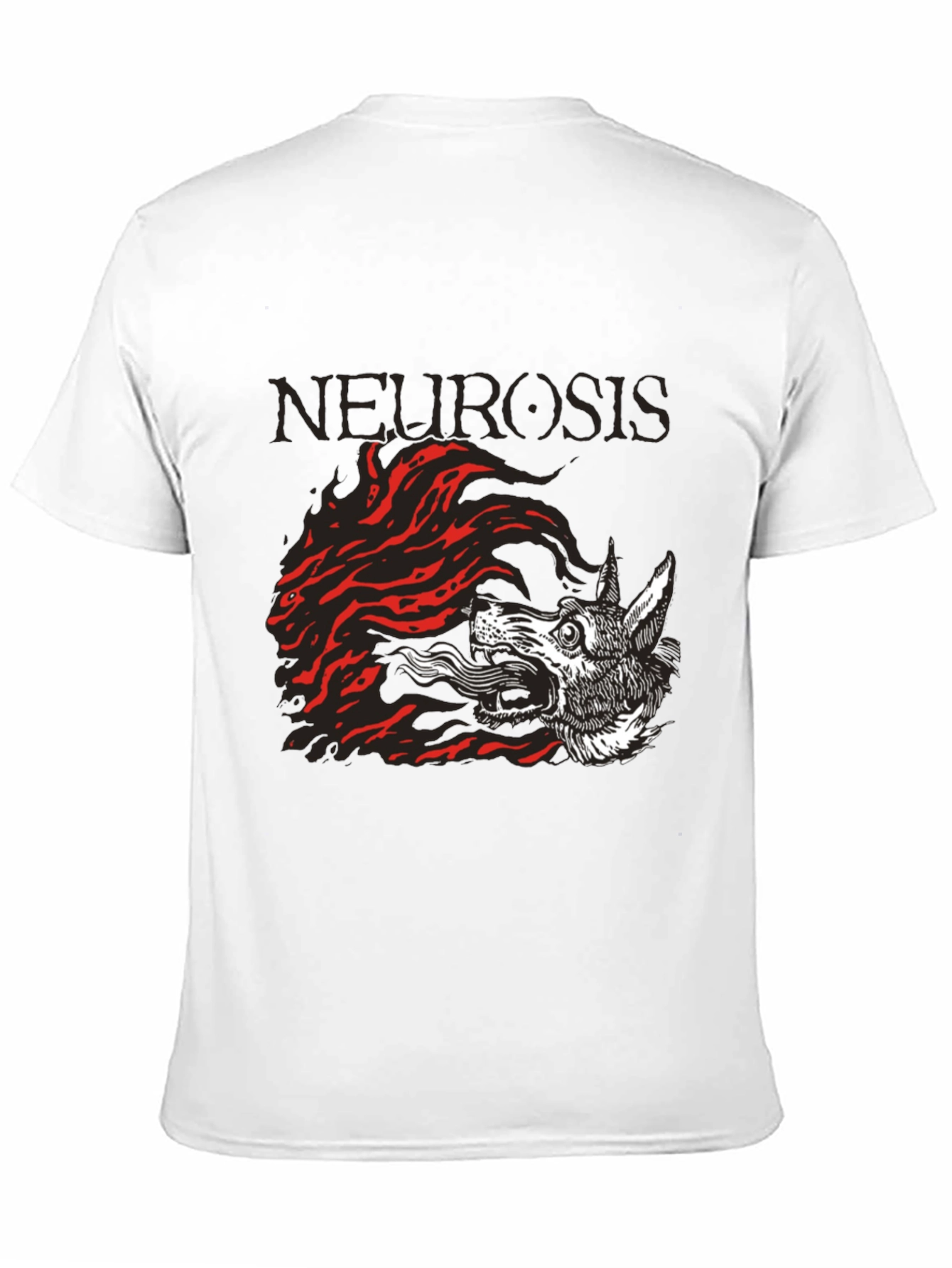 Camiseta Negra Neurosis Lobo Fuego Unisex