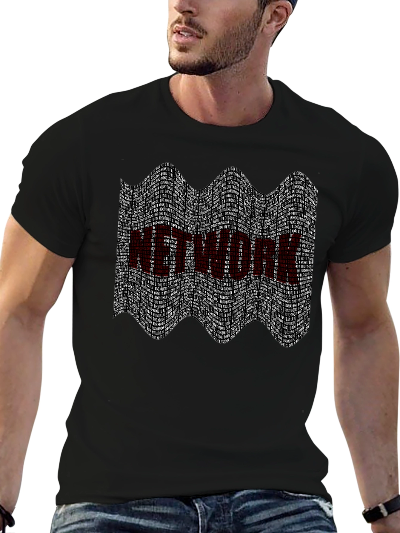 Camiseta Negra Estampado Network