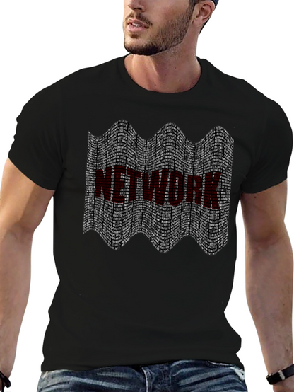Camiseta Negra Estampado Network