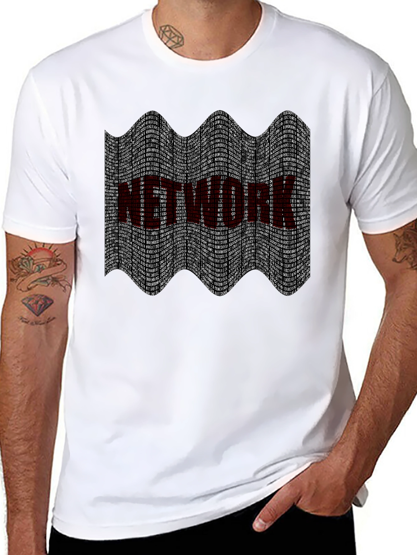 Camiseta Negra Estampado Network