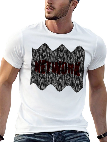 Camiseta Negra Estampado Network