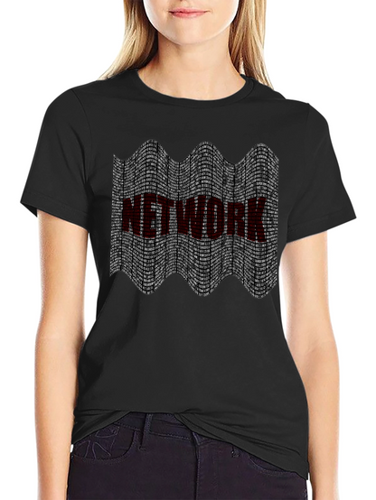 Camiseta Negra Estampado Network