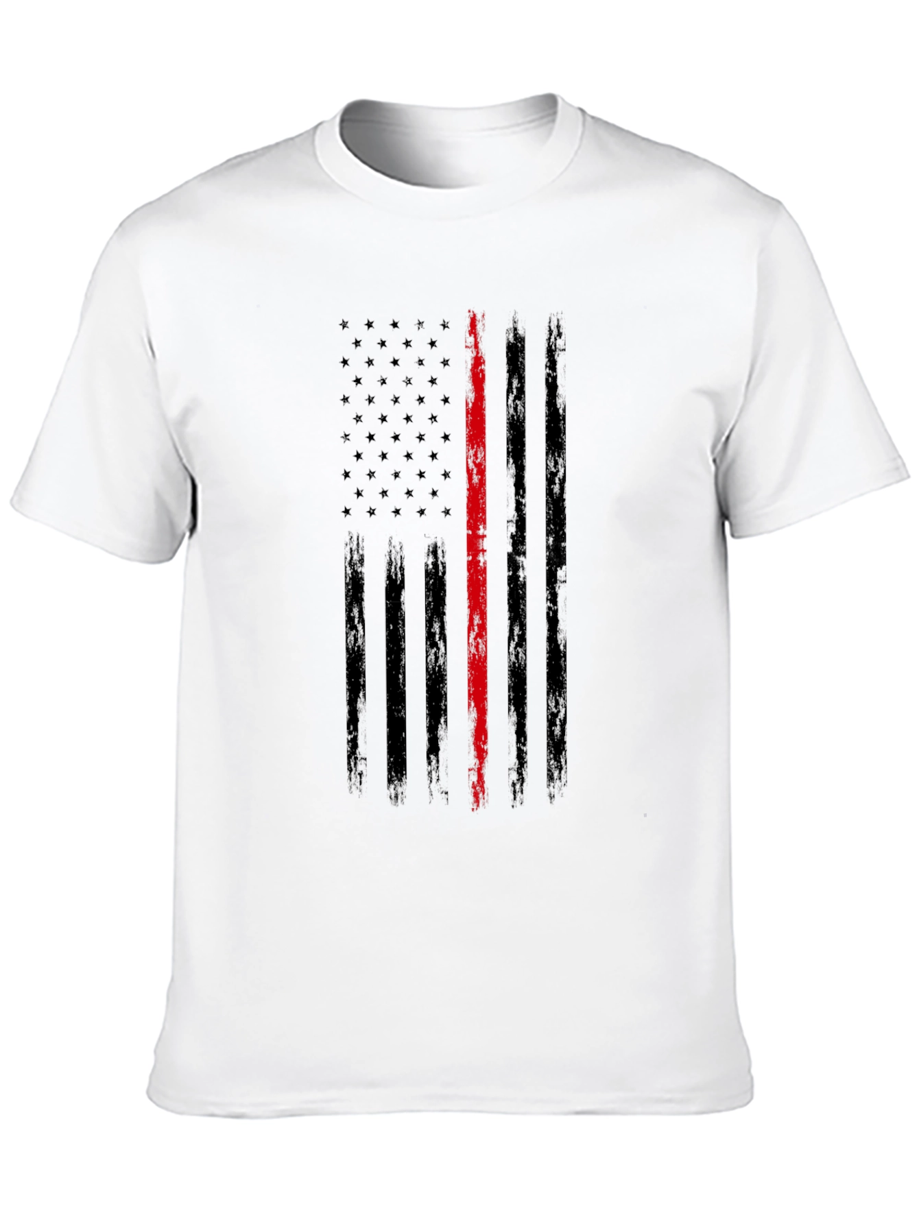 Camiseta Negra Bandera Fina Roja