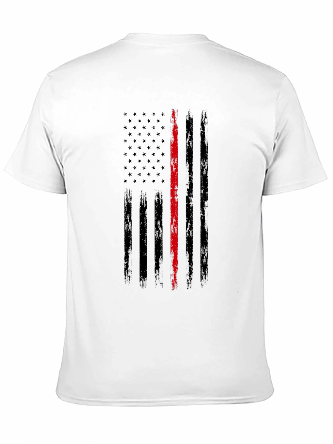 Camiseta Negra Bandera Fina Roja