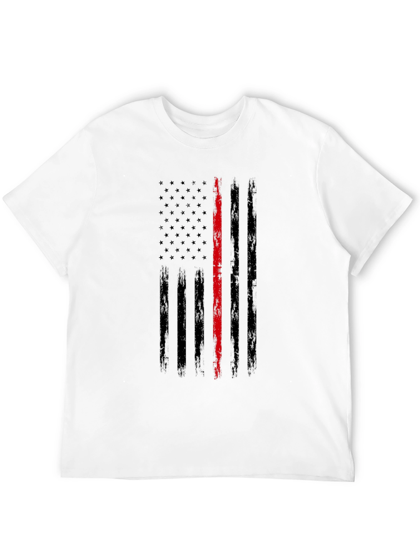 Camiseta Negra Bandera Fina Roja