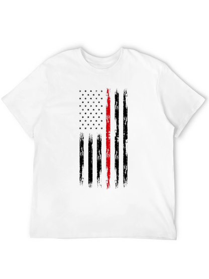 Camiseta Negra Bandera Fina Roja