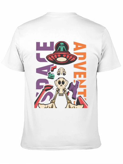 Camiseta Aventura Espacial con Alien y Esqueleto