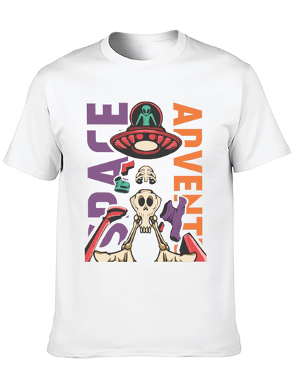 Camiseta Aventura Espacial con Alien y Esqueleto