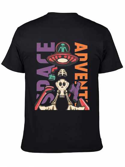 Camiseta Aventura Espacial con Alien y Esqueleto