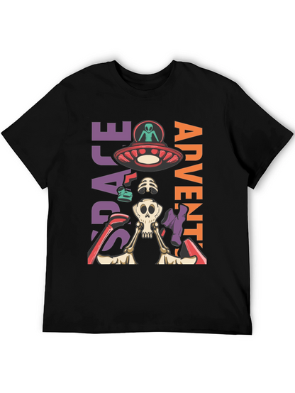 Camiseta Aventura Espacial con Alien y Esqueleto
