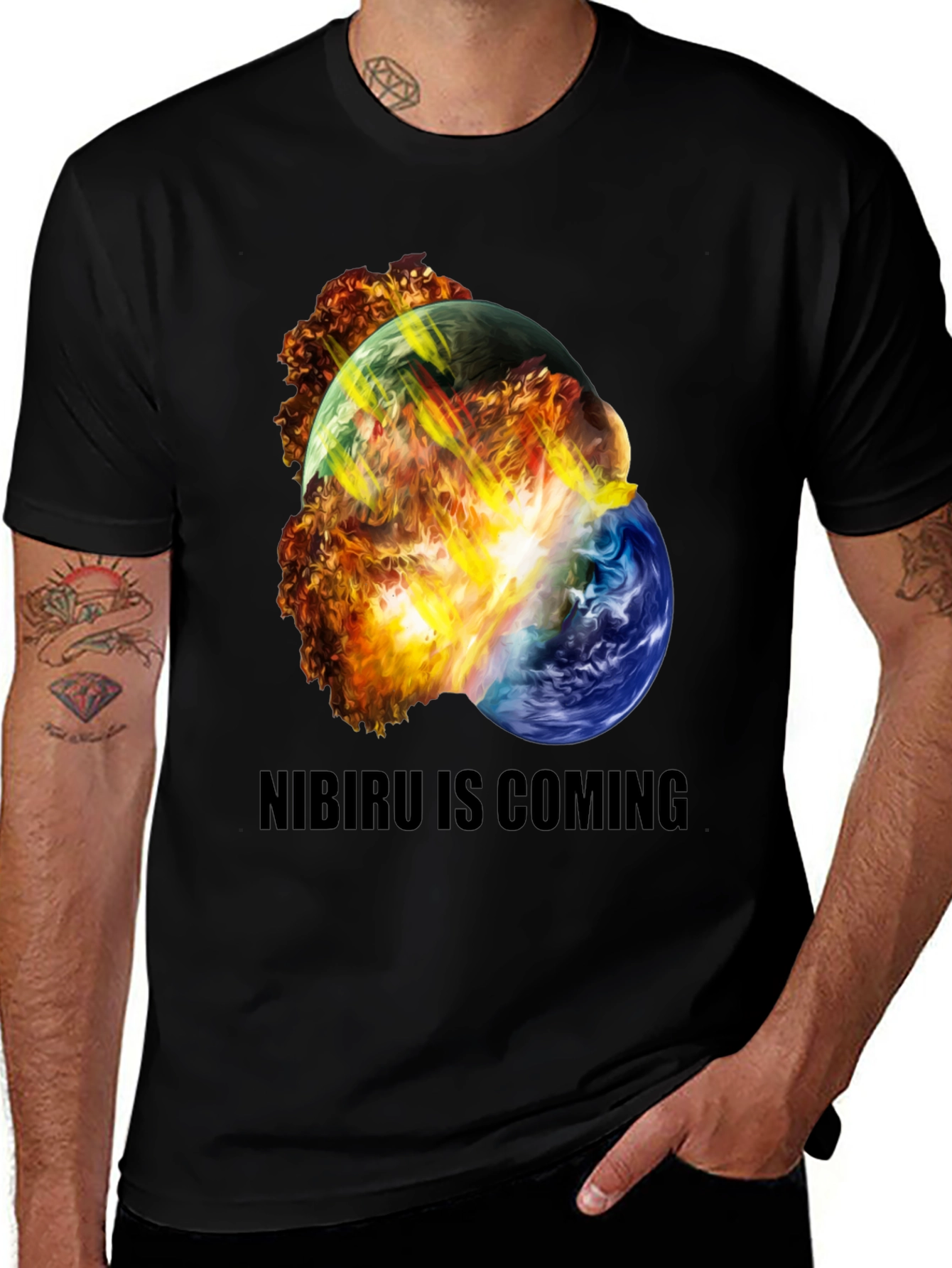 Camiseta Negra Nibiru Is Coming