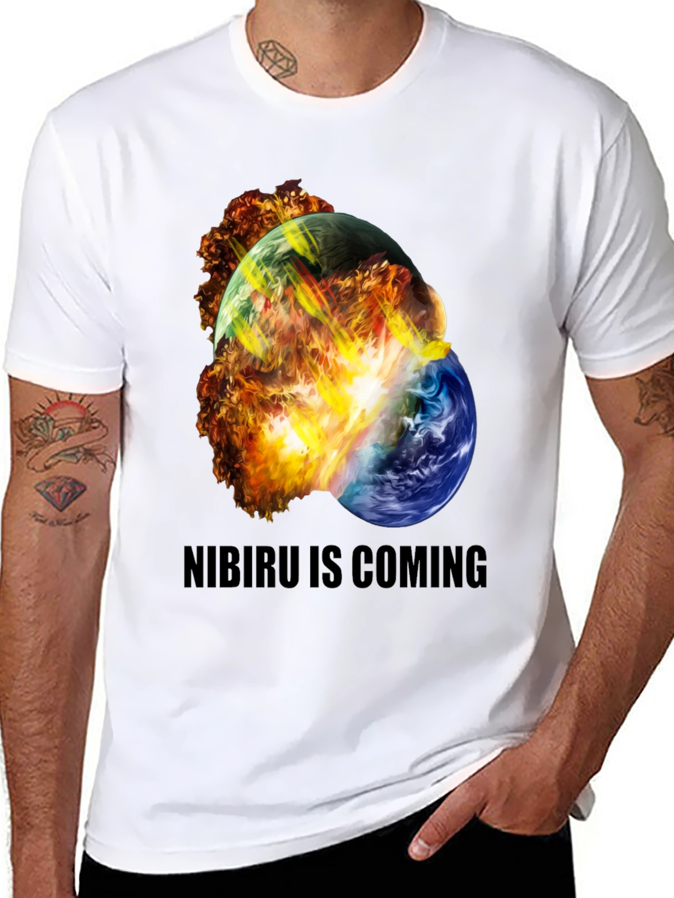 Camiseta Negra Nibiru Is Coming