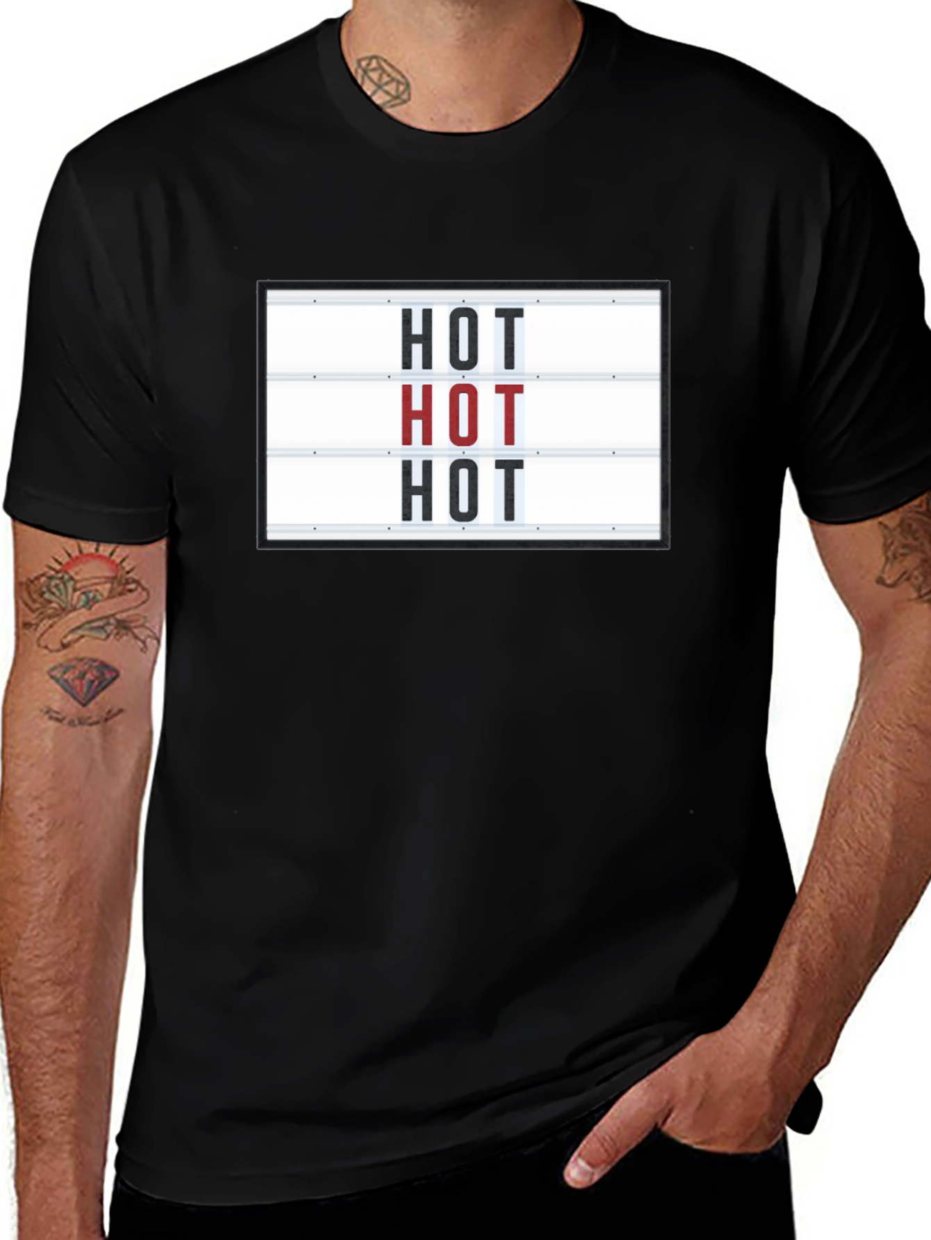 Camiseta Negra con Diseño HOT Divertida y Original