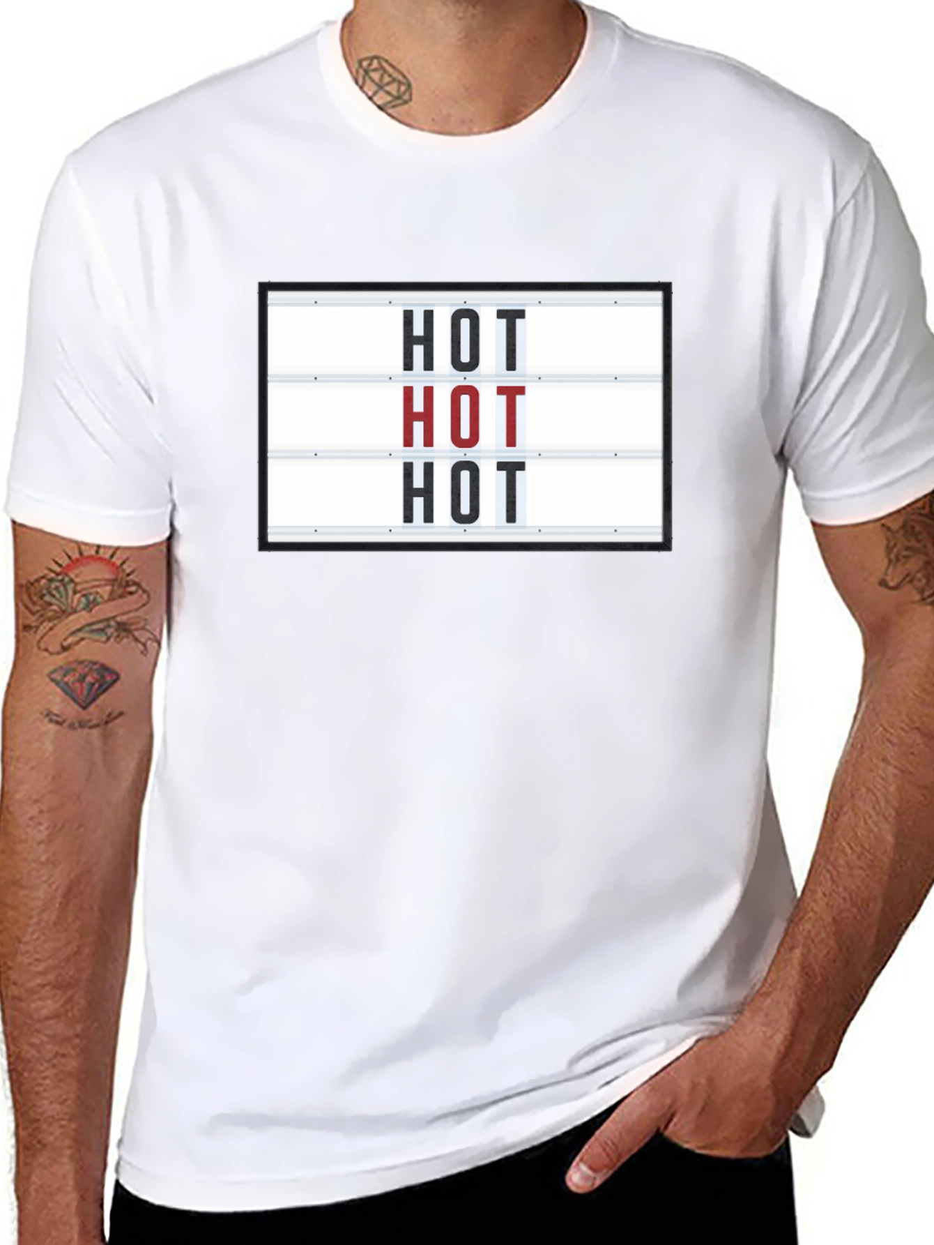 Camiseta Negra con Diseño HOT Divertida y Original