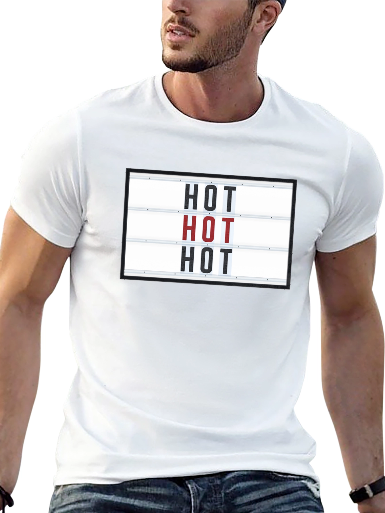 Camiseta Negra con Diseño HOT Divertida y Original