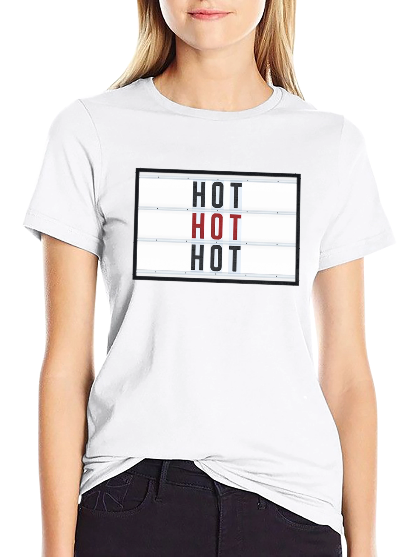 Camiseta Negra con Diseño HOT Divertida y Original