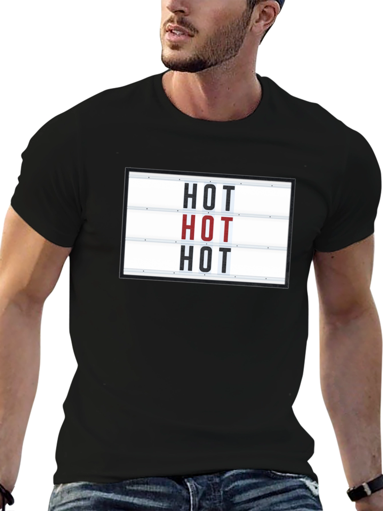 Camiseta Negra con Diseño HOT Divertida y Original