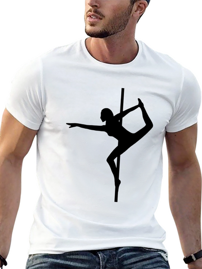 Camiseta Negra con Silueta de Pole Dance