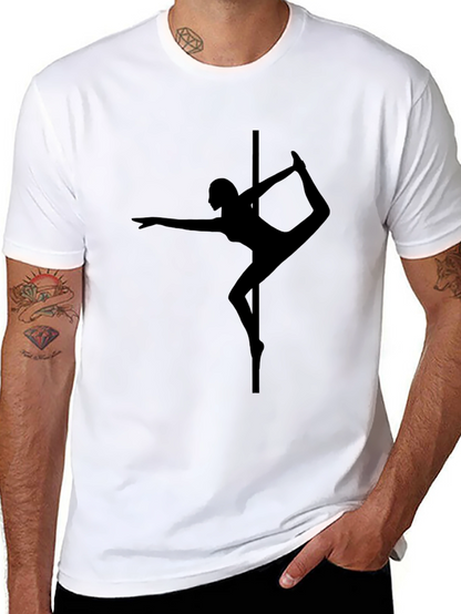 Camiseta Negra con Silueta de Pole Dance