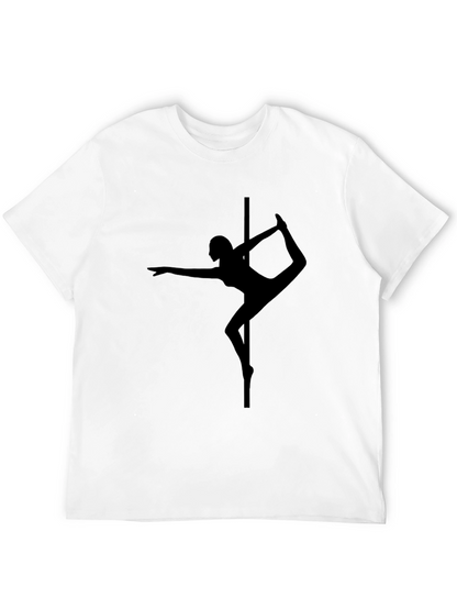 Camiseta Negra con Silueta de Pole Dance