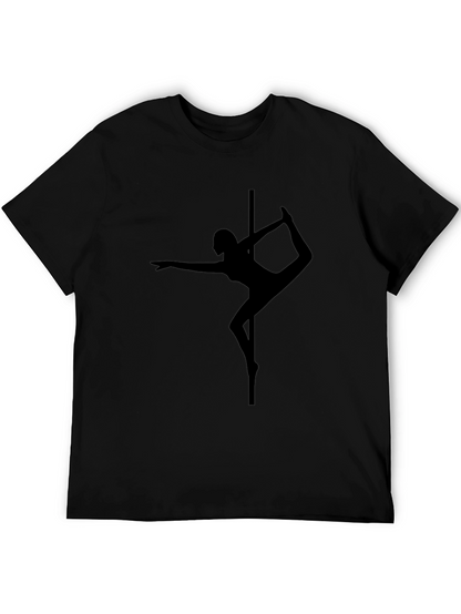 Camiseta Negra con Silueta de Pole Dance