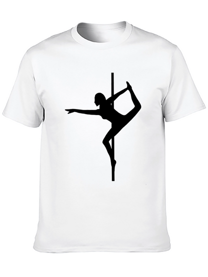 Camiseta Negra con Silueta de Pole Dance