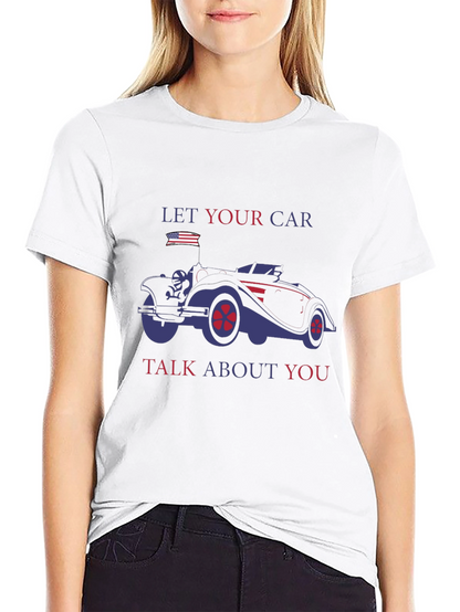 Camiseta Negra con Diseño de Coche Clásico Americano