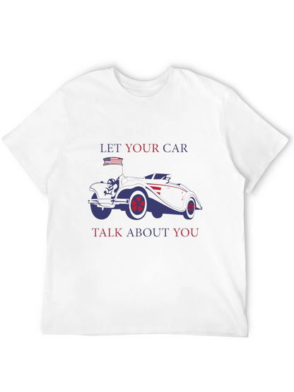 Camiseta Negra con Diseño de Coche Clásico Americano