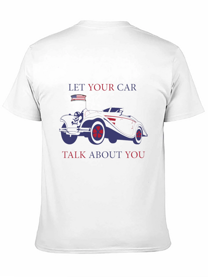 Camiseta Negra con Diseño de Coche Clásico Americano