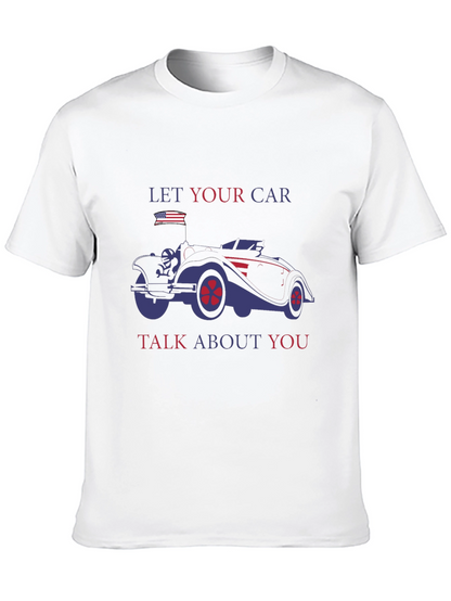 Camiseta Negra con Diseño de Coche Clásico Americano