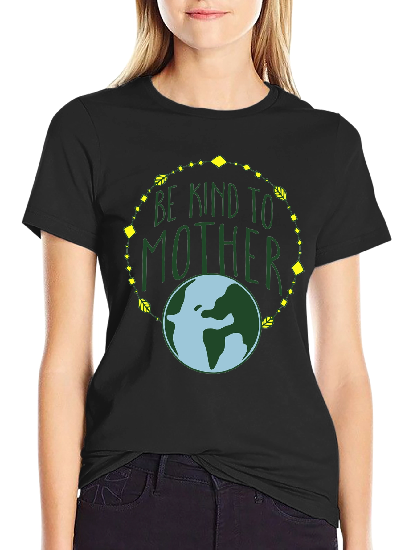 Camiseta Negra Madre Tierra: Sé Amable