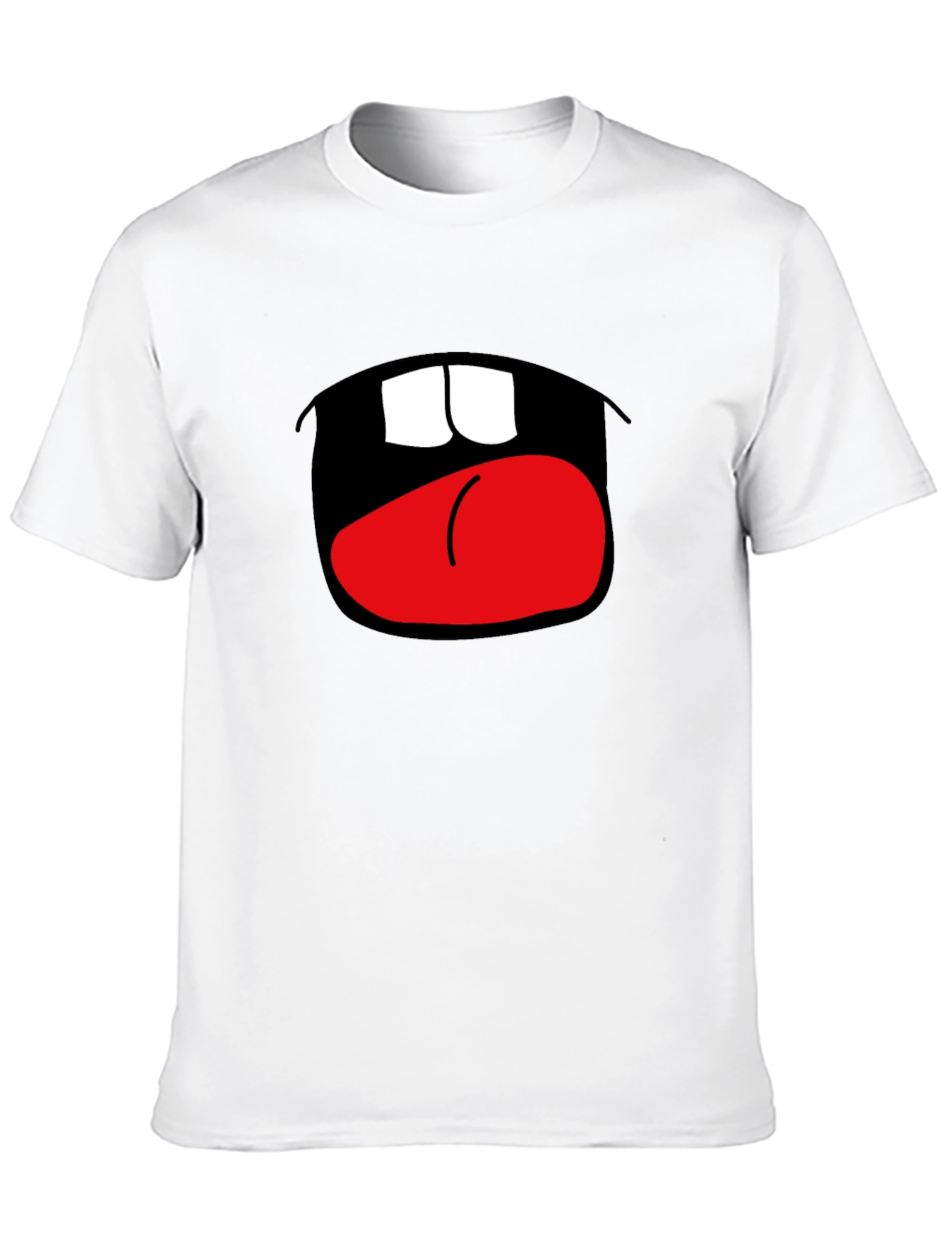 Camiseta Negra con Boca Abierta Divertida