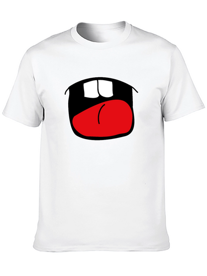 Camiseta Negra con Boca Abierta Divertida