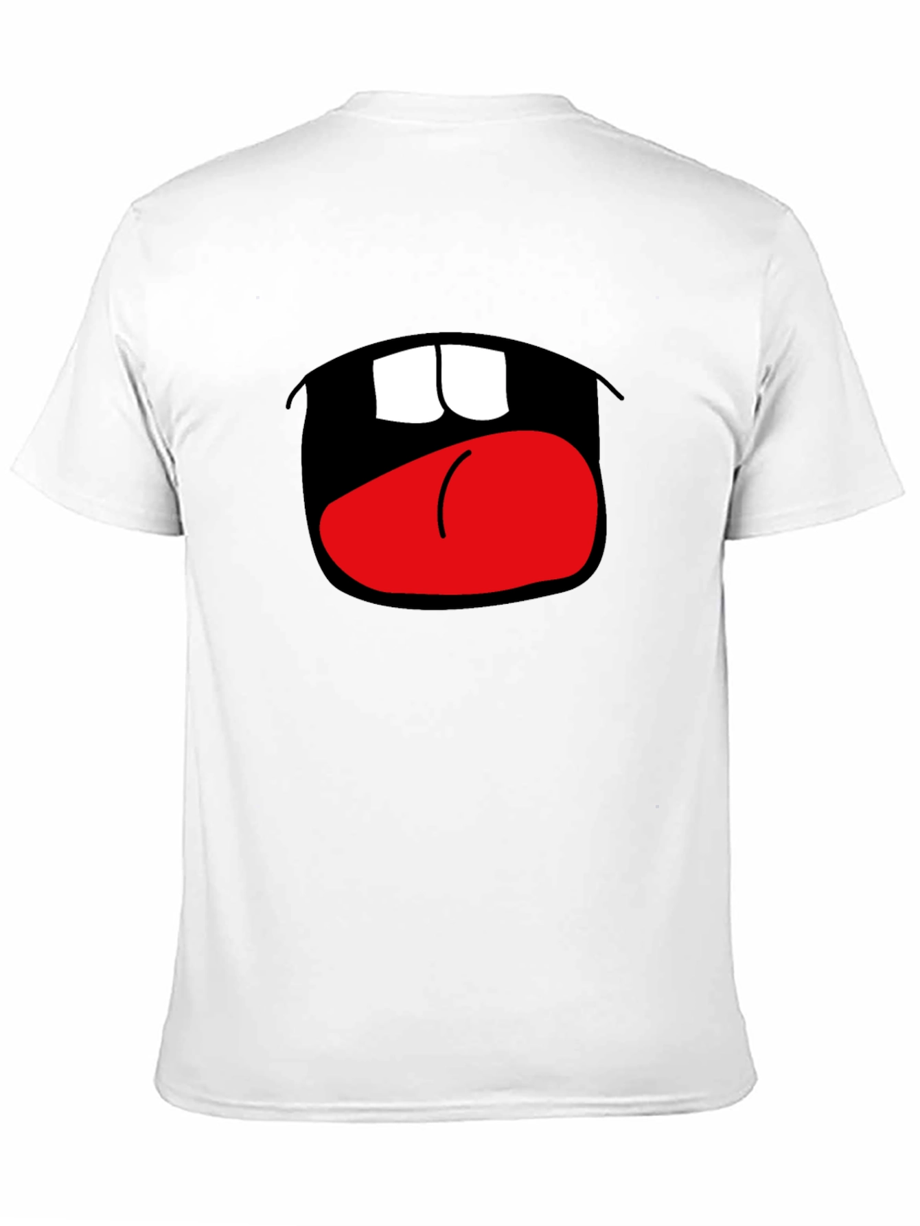 Camiseta Negra con Boca Abierta Divertida