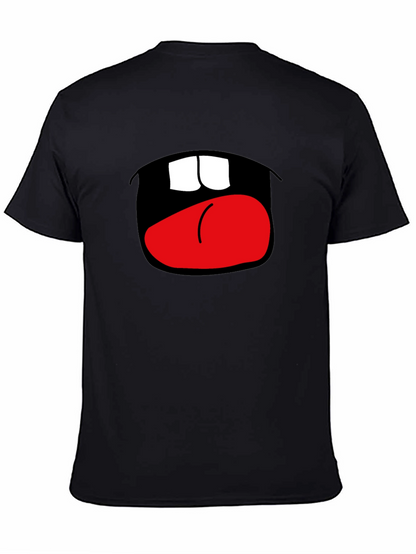 Camiseta Negra con Boca Abierta Divertida