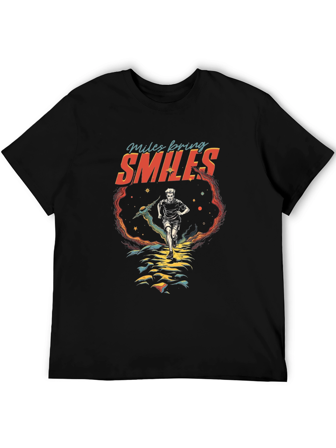 Camiseta Negra Deportiva Millas Traen Sonrisas