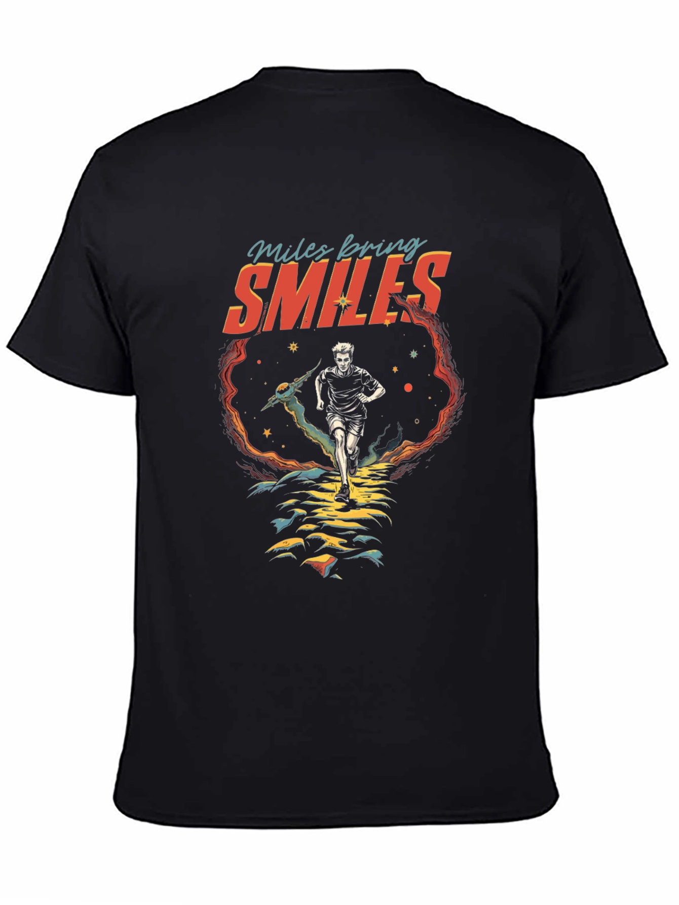 Camiseta Negra Deportiva Millas Traen Sonrisas