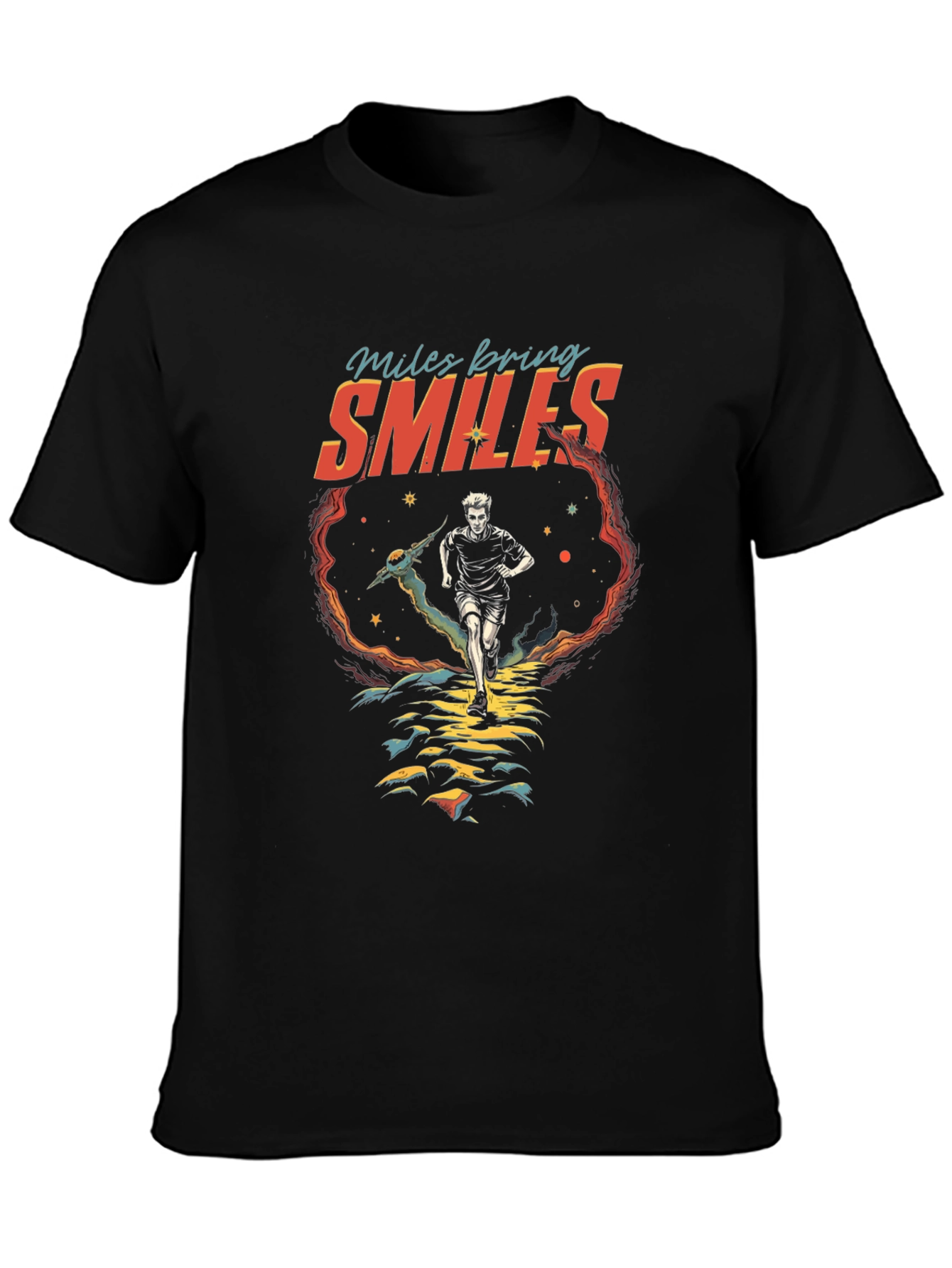 Camiseta Negra Deportiva Millas Traen Sonrisas