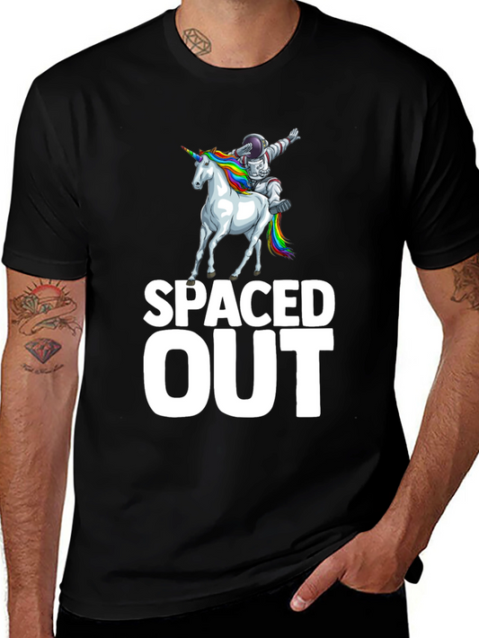 Camiseta Negra Espacial Unicornio Astronauta