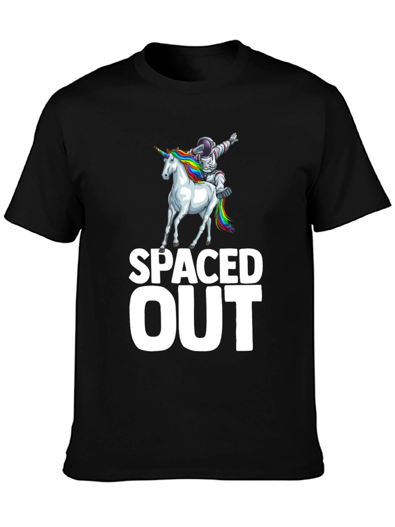 Camiseta Negra Espacial Unicornio Astronauta