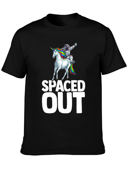 Camiseta Negra Espacial Unicornio Astronauta