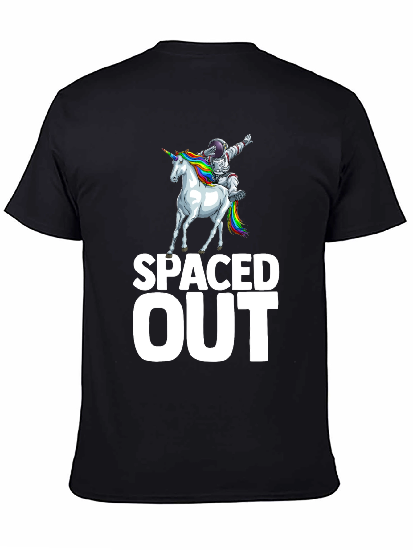 Camiseta Negra Espacial Unicornio Astronauta