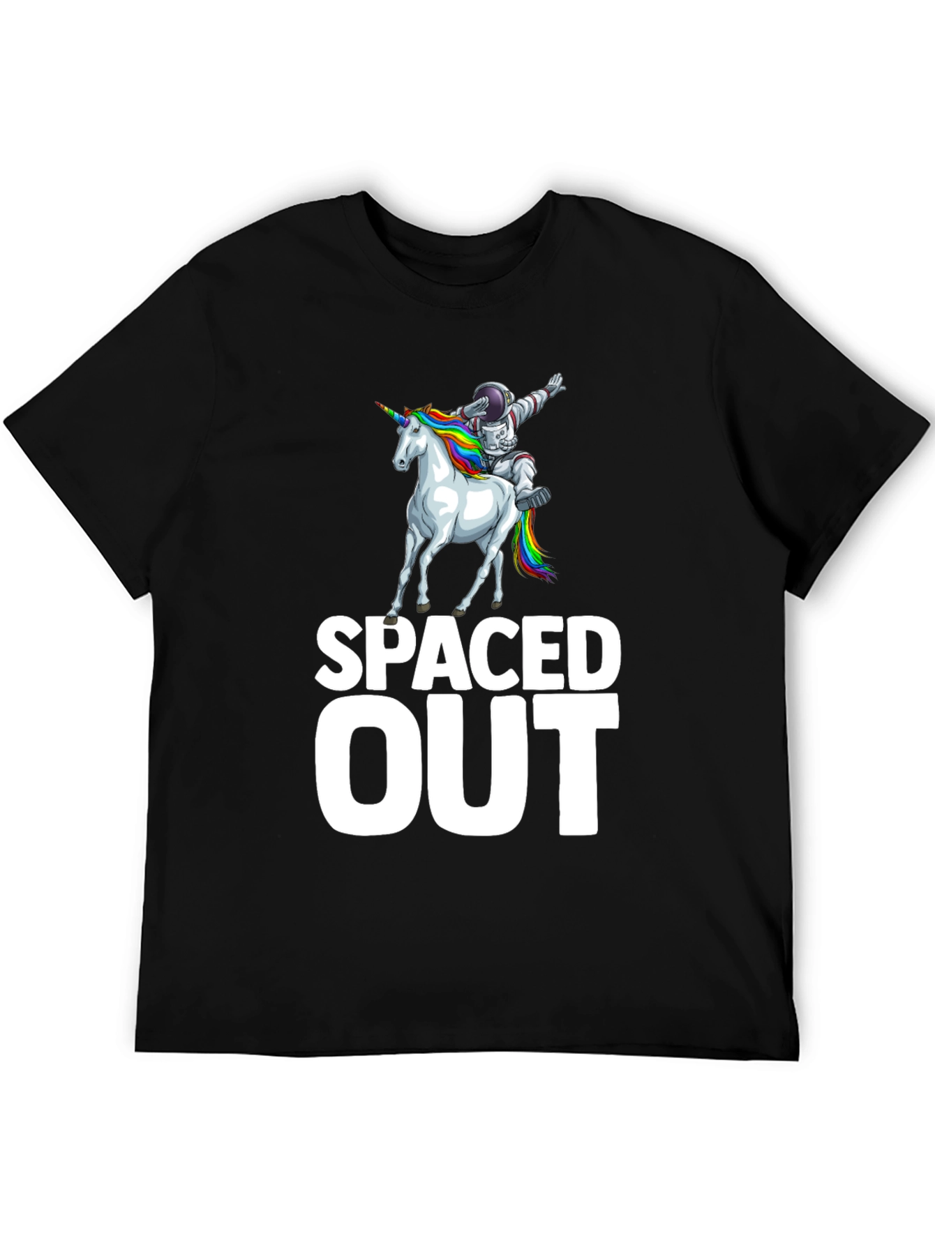 Camiseta Negra Espacial Unicornio Astronauta