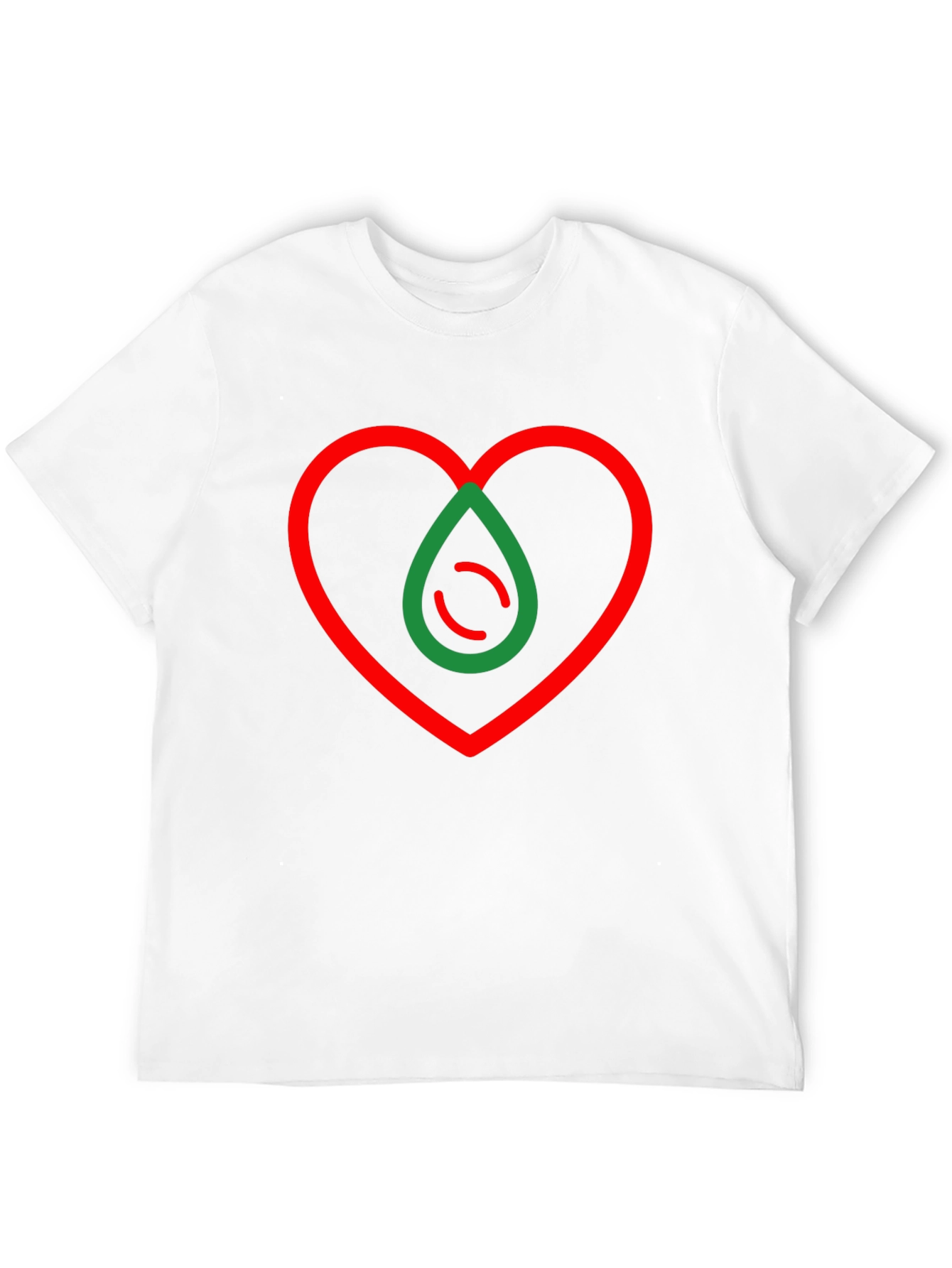 Camiseta Negra Corazón y Gota Abstracta